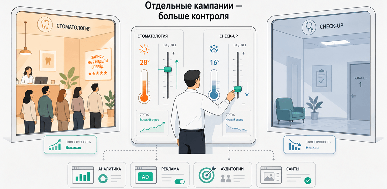Кампании по направлениям медицинской деятельности